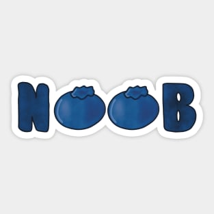 n00b, newb, newbie, noob, blueberries, blueberry Sticker